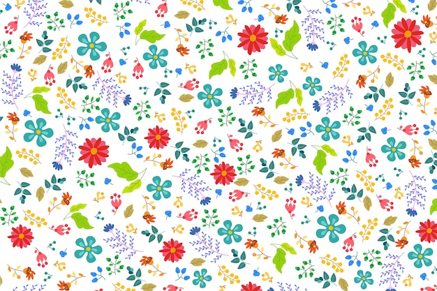 Ditsy colorful flowers background