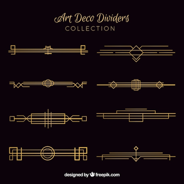 Dividers collection in art deco style