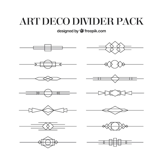 Free vector dividers collection in art deco style