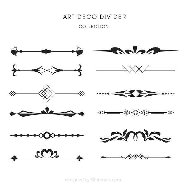 Dividers collection in art deco style