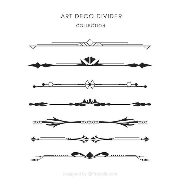 Free Vector dividers collection in art deco style