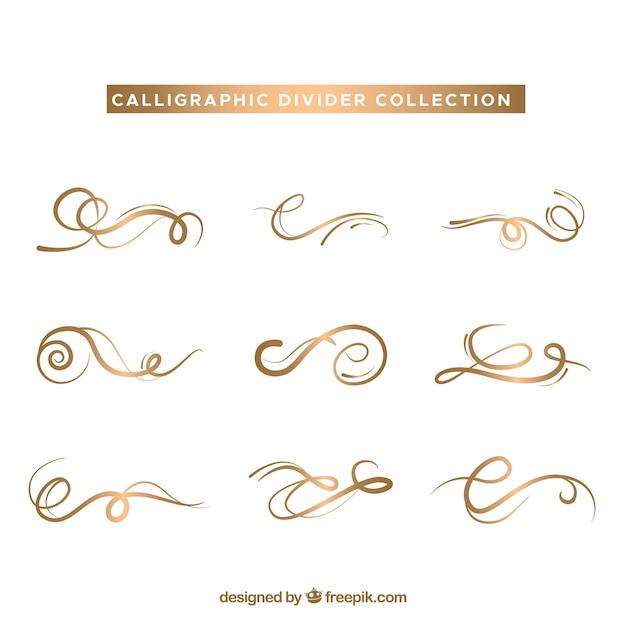 Dividers collection in calligraphic style