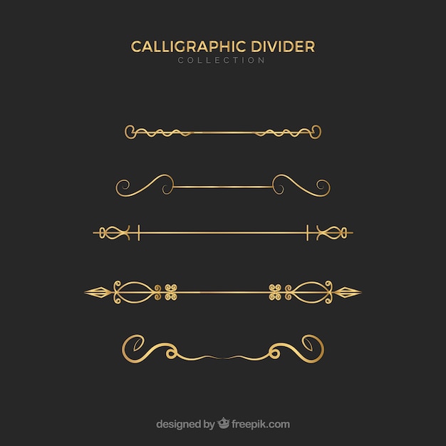 Dividers collection in calligraphic style