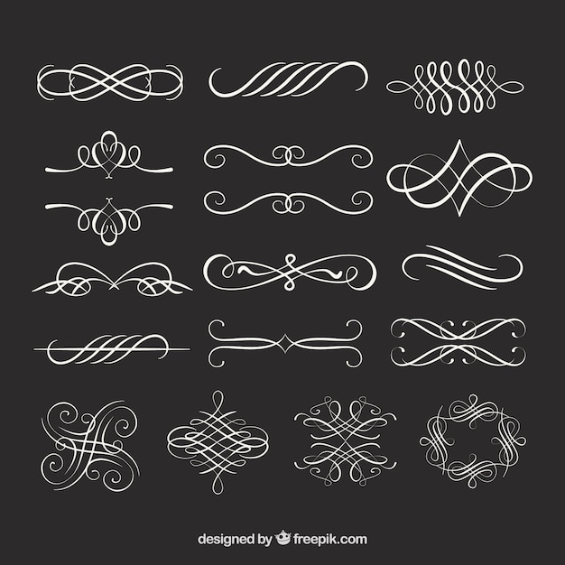 Dividers collection in calligraphic style