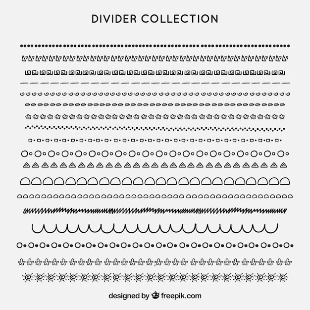 Dividers collection in hand drawn style