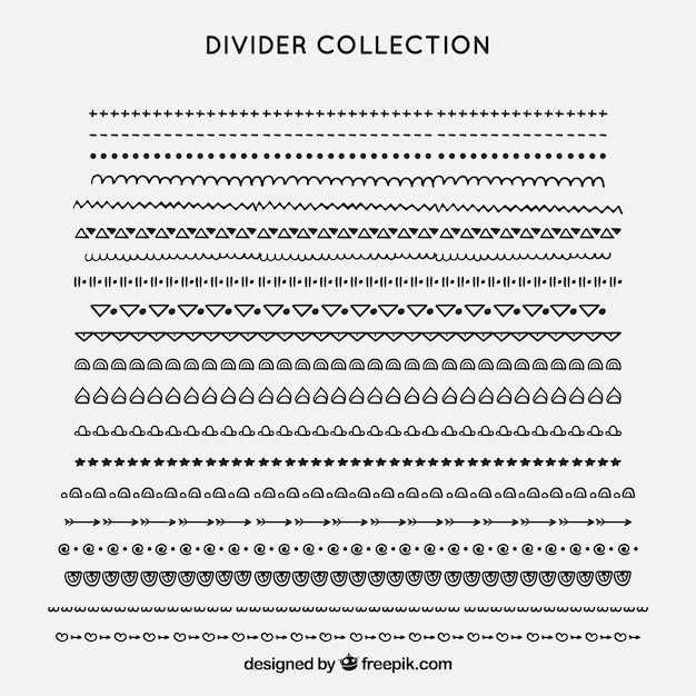 Dividers collection in hand drawn style