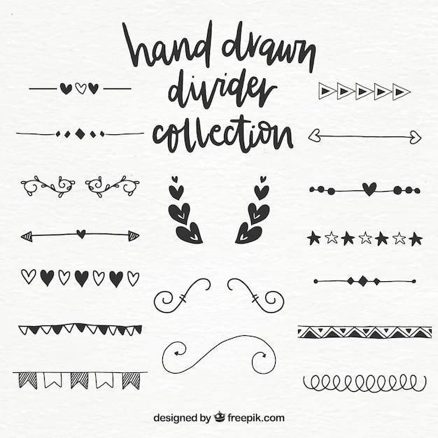 Free Vector dividers collection in hand drawn style