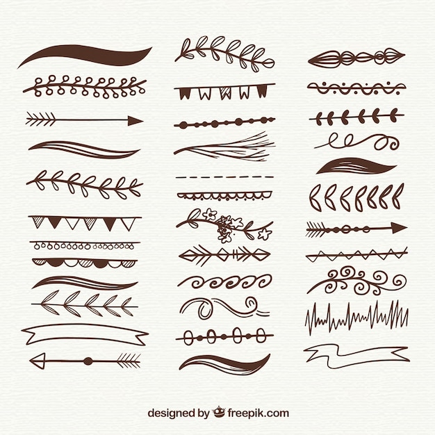 Free Vector dividers collection in hand drawn style