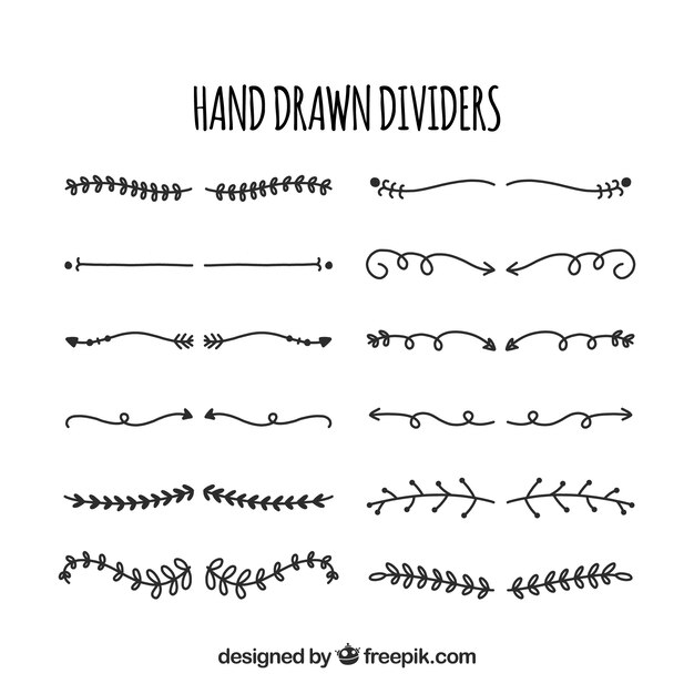 Dividers collection in hand drawn style