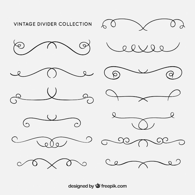 Free Vector dividers collection in vintage style