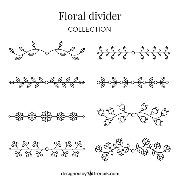 Dividers collection with floral elements