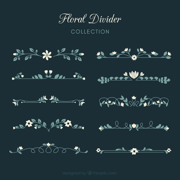 Dividers collection with floral elements