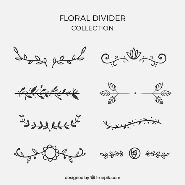 Dividers collection with floral elements