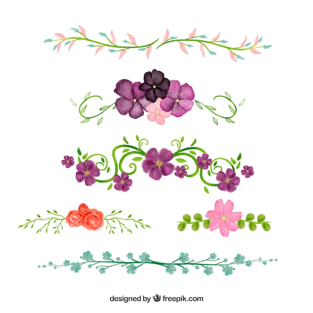 Free vector dividers collection with floral elements