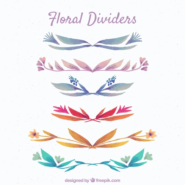 Free vector dividers collection with floral ornaments