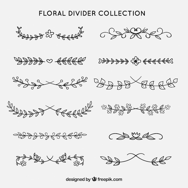 Dividers collection with floral ornaments