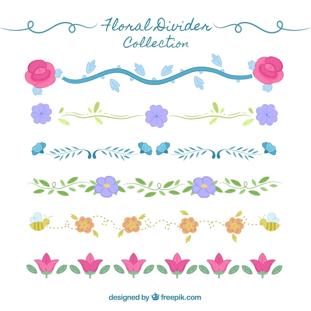 Dividers collection with floral ornaments