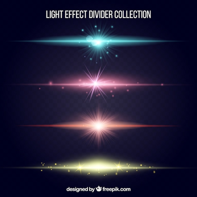 Dividers collection with light effect