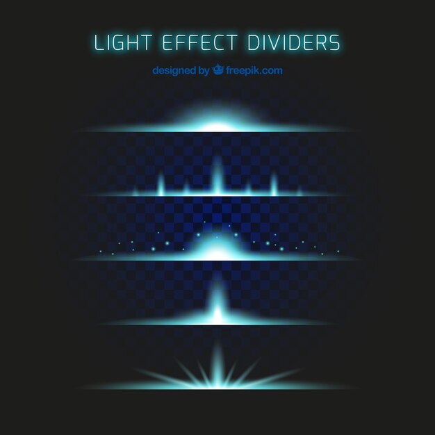 Dividers collection with light effect