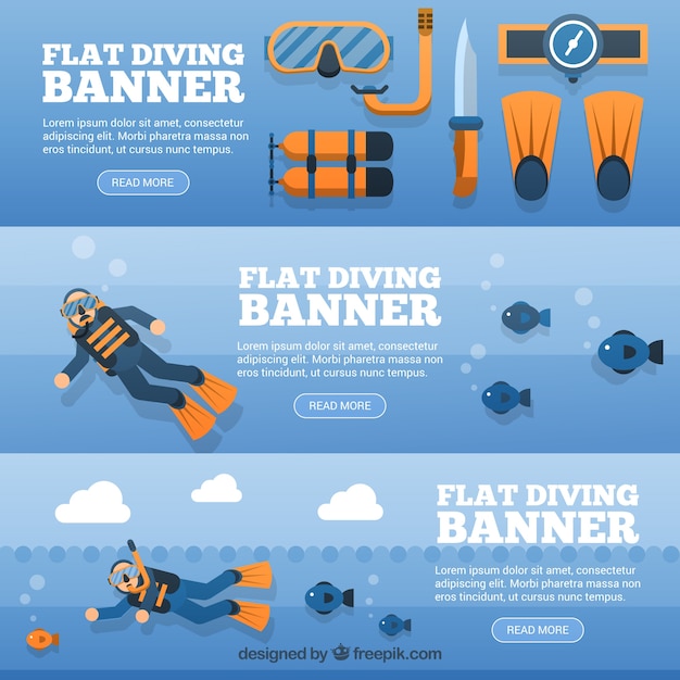 Free Vector diving banners