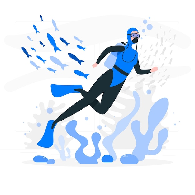 Free Vector diving concept illustration