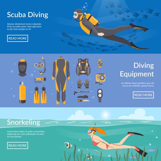 Diving And Snorkeling Banners