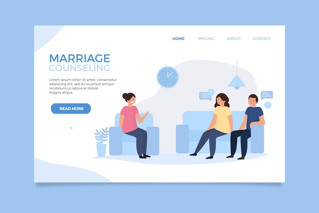 Divorce concept landing page template