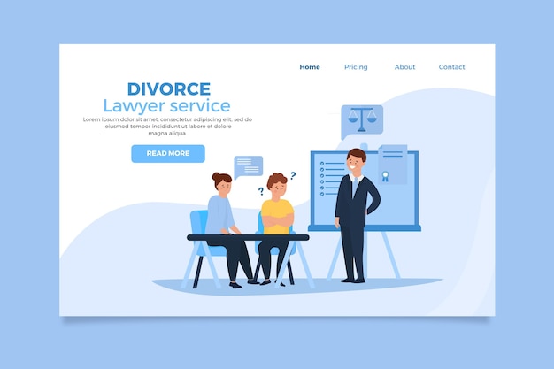 Free Vector divorce concept landing page template