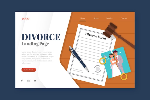 Free Vector divorce concept landing page