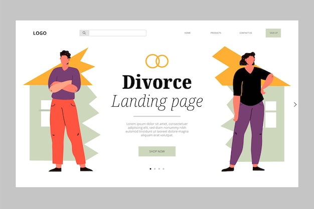 Divorce concept landing page