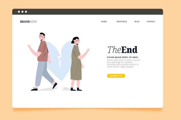 Divorce concept landing page