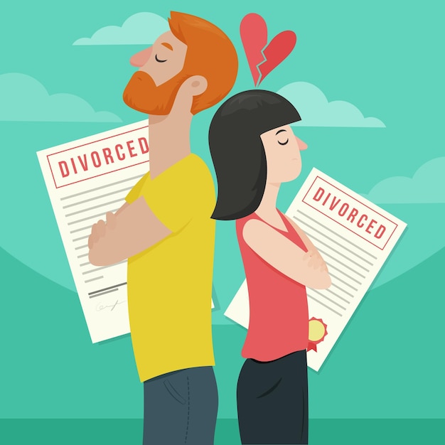 Free Vector divorce concept