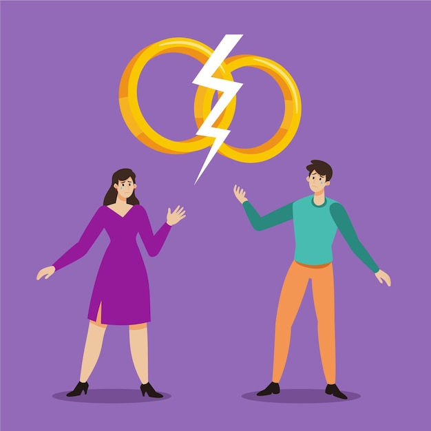 Free Vector divorce illustration concept