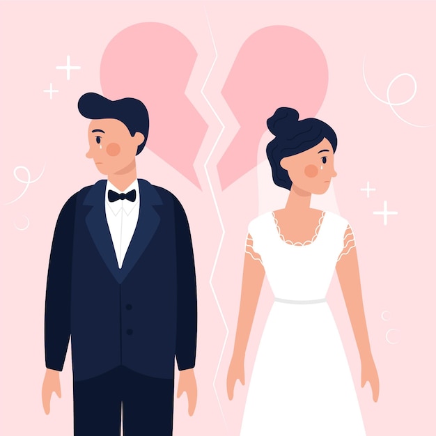 Divorce illustration concept