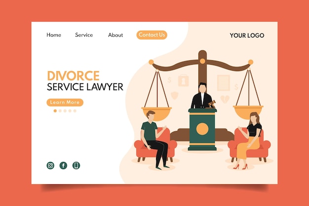 Free Vector divorce landing page template