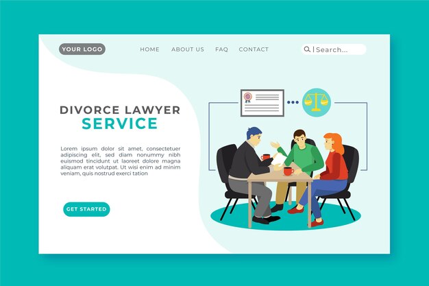 Divorce landing page template