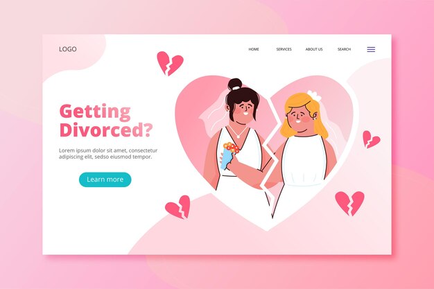 Divorce landing page template