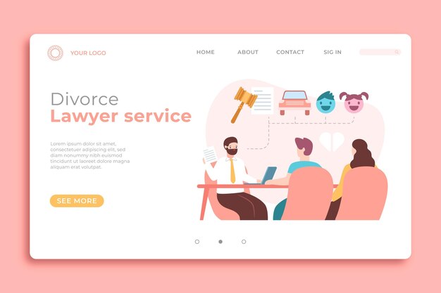 Divorce landing page template