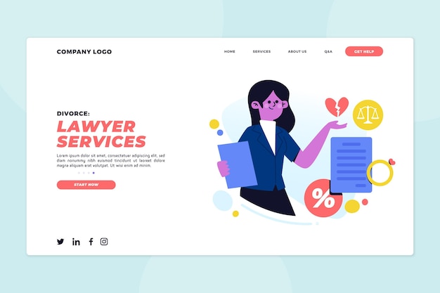 Divorce lawyer service landing page