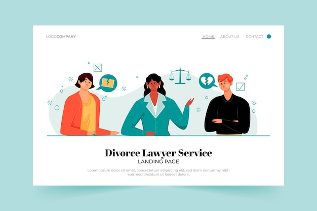 Divorce lawyer service landing page