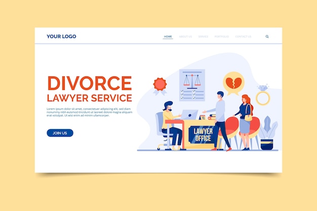 Free Vector divorce lawyer service