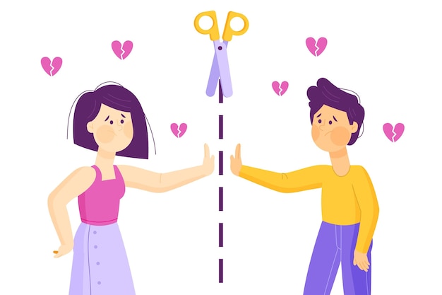 Free Vector divorce separation concept