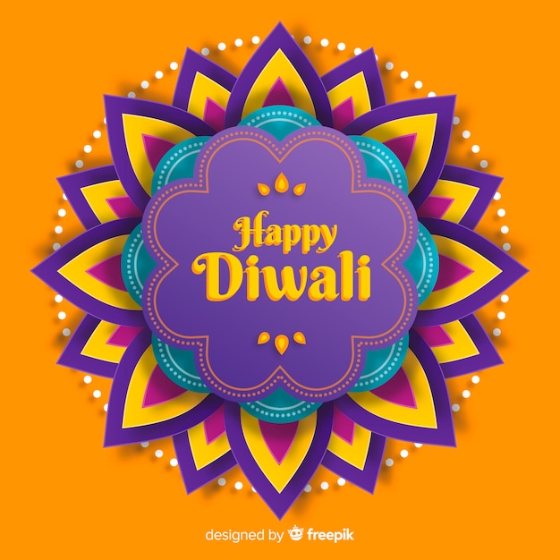 Diwali background in paper style