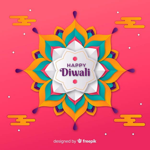 Diwali background in paper style