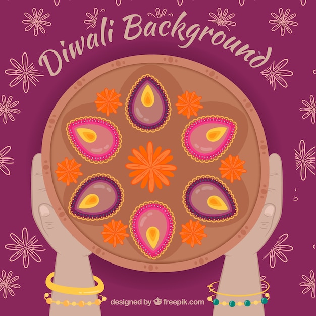 Free Vector diwali background top view