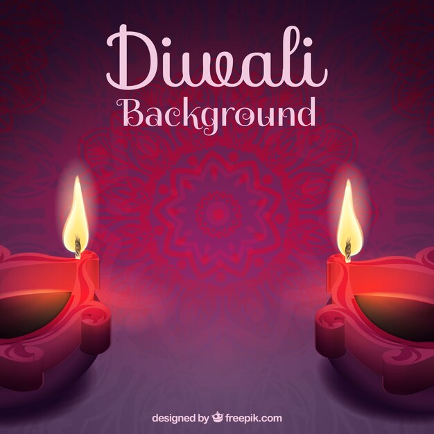 Diwali background with candles