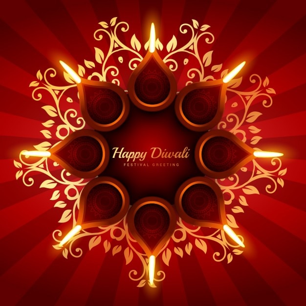 Diwali background with floral ornaments