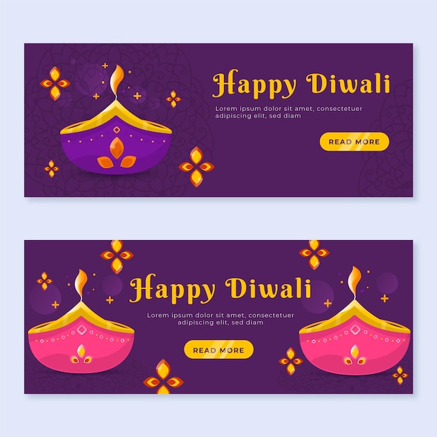 Free Vector diwali banners pack