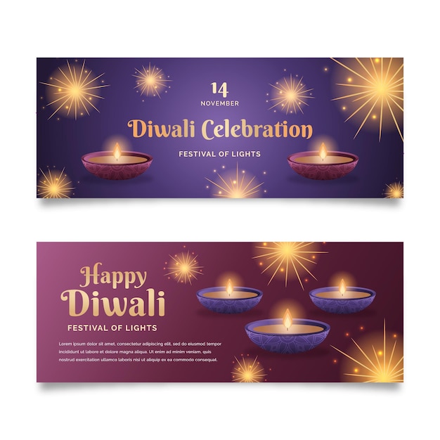 Free Vector diwali banners template