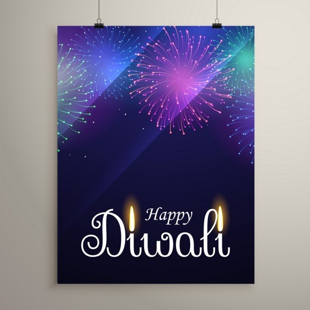 Free Vector diwali blue brochure